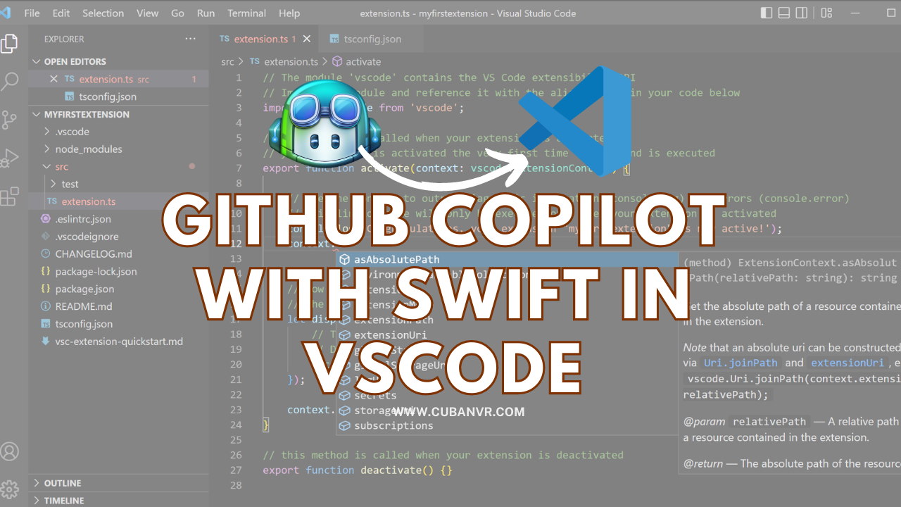 github copilot with swift in vscode